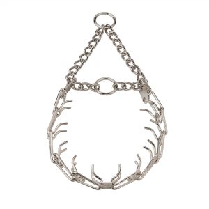 ULTRA-PLUS Training Collar with Center-Plate and Assembly Chain - Steel nickel-plated (dead ring)