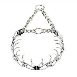ULTRA-PLUS Training Collar with Center-Plate and Assembly Chain - Steel chrome-plated (dead ring)