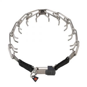 ULTRA-PLUS Training Collar with Center-Plate and ClicLock - Stainless steel (nylon strapping)