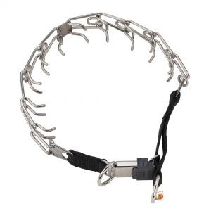 ULTRA-PLUS Training Collar with Center-Plate and ClicLock - Stainless steel (nylon strapping & d-ring)