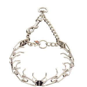 ULTRA-PLUS Training Collar with Center-Plate and Assembly Chain - Stainless steel (swivel with snap hook)