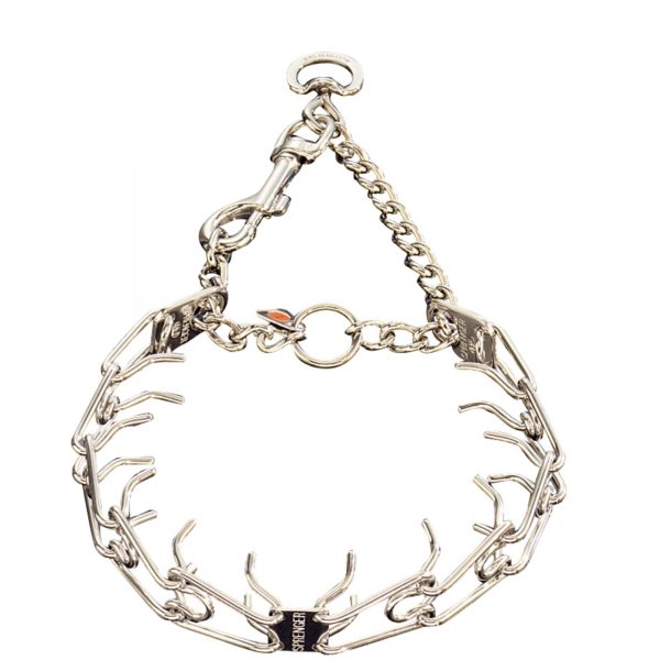 ULTRA-PLUS Training Collar with Center-Plate and Assembly Chain - Stainless steel (swivel with snap hook)
