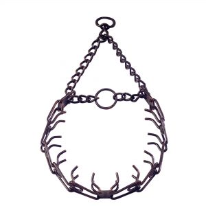 ULTRA-PLUS Training Collar with Center-Plate and Assembly Chain - Steel browned (swivel ring)