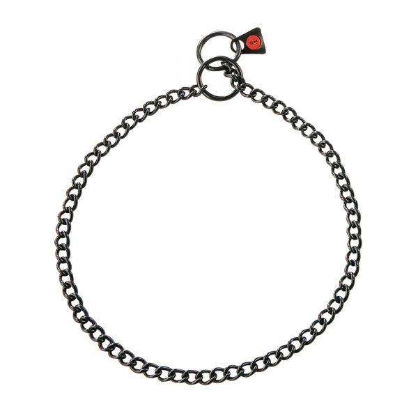 Collar, Chain Type: Round Links - Stainless steel black, 2.0 mm