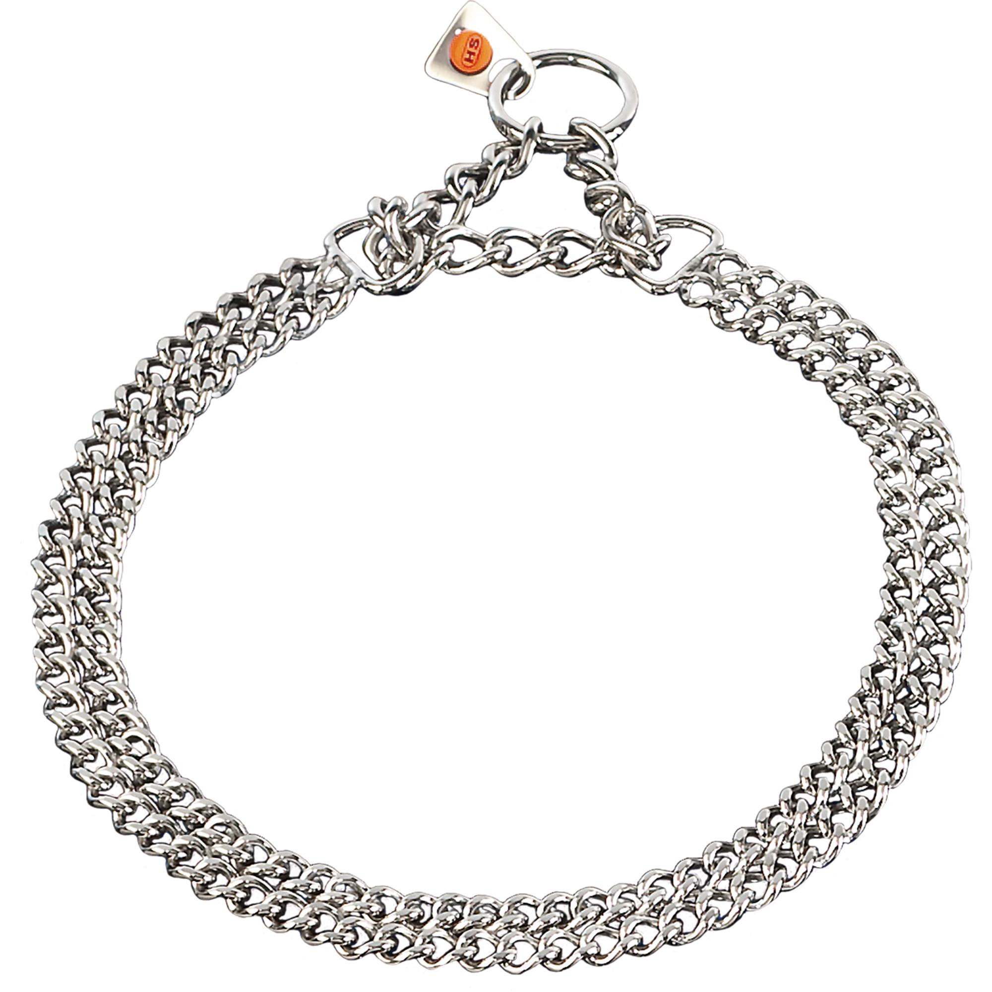 Twin Row Martingale Collar, Chain Type: Flat Polished Links - Stainless steel, 2.0 mm
