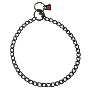 Collar, round links - Stainless steel black, 2.5 mm