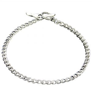 Collar with Toggle-Closure, Chain Type: Round Links - Steel chrome-plated, 2.5 mm