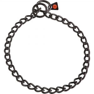 Collar, Chain Type: Round Links - Stainless steel black, 3.0 mm