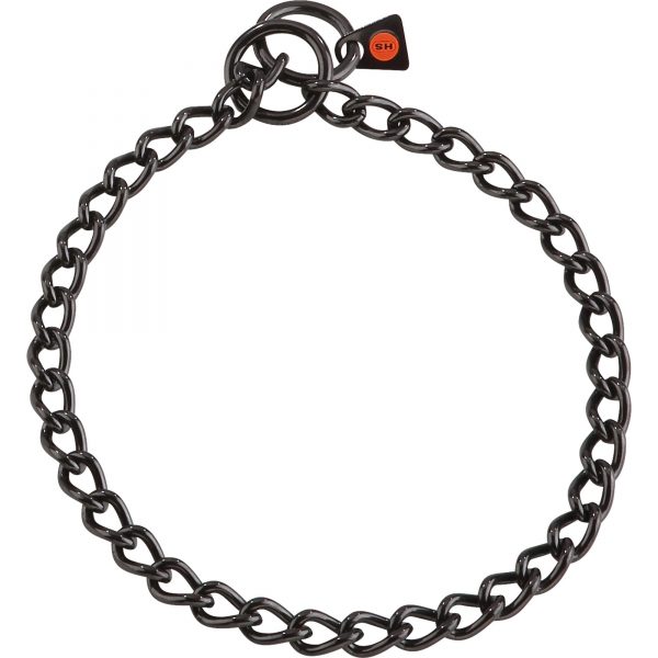 Collar, Chain Type: Round Links - Stainless steel black, 3.0 mm