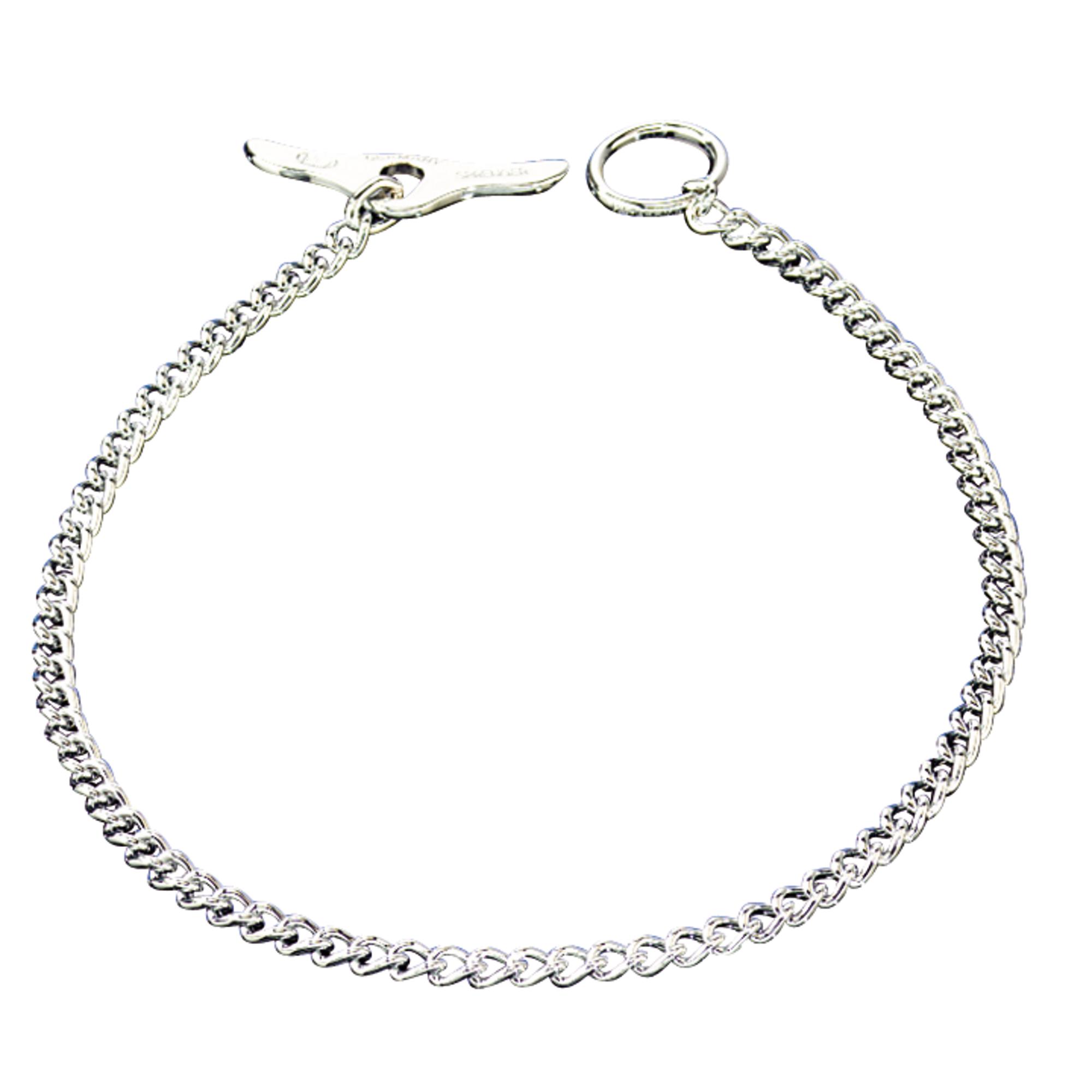 Collar with Toggle-Closure, Chain Type: Round Links - Steel chrome-plated, 2.0 mm