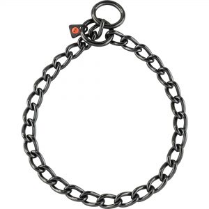 Collar, short links - Stainless steel black, 4.0 mm