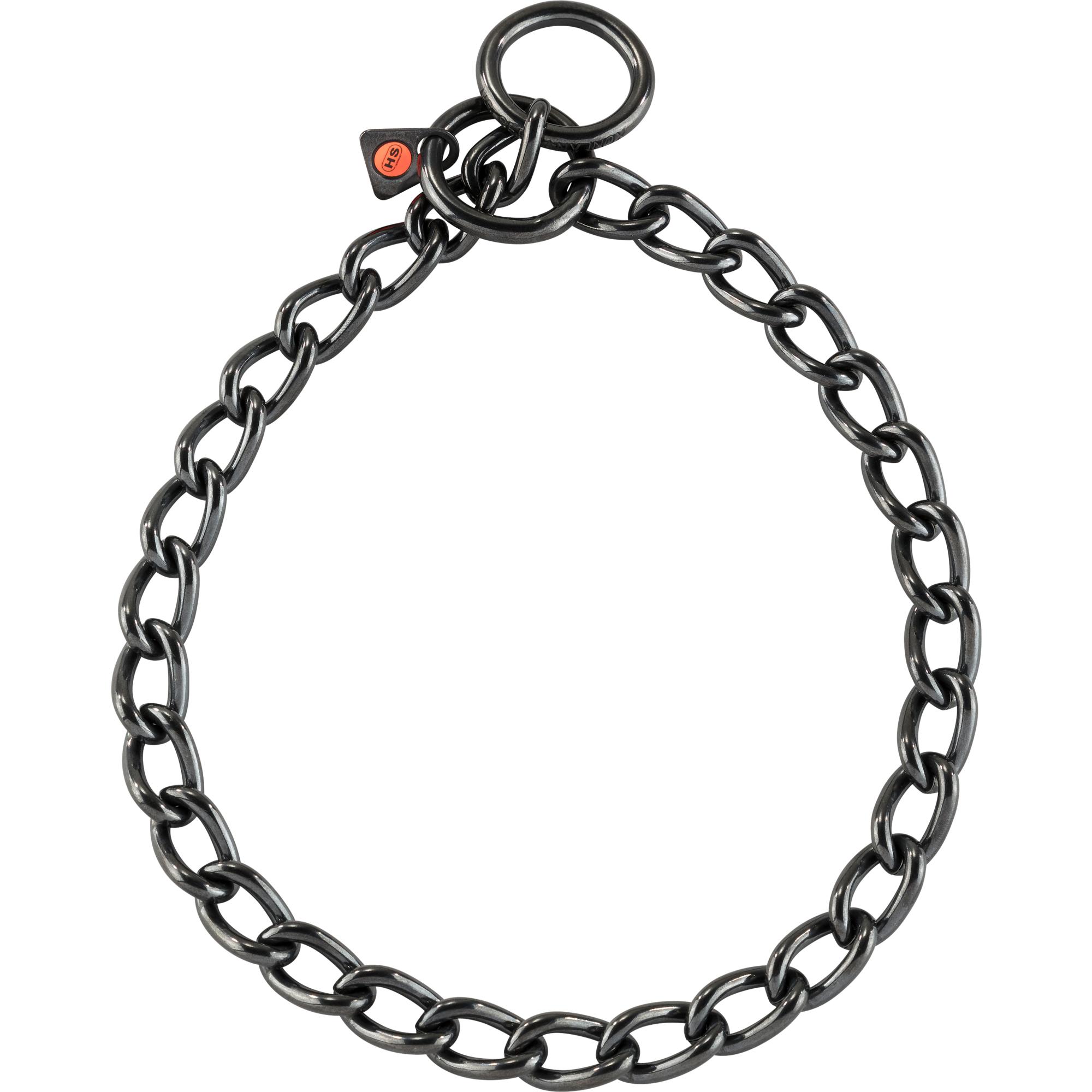 Collar, short links - Stainless steel black, 4.0 mm