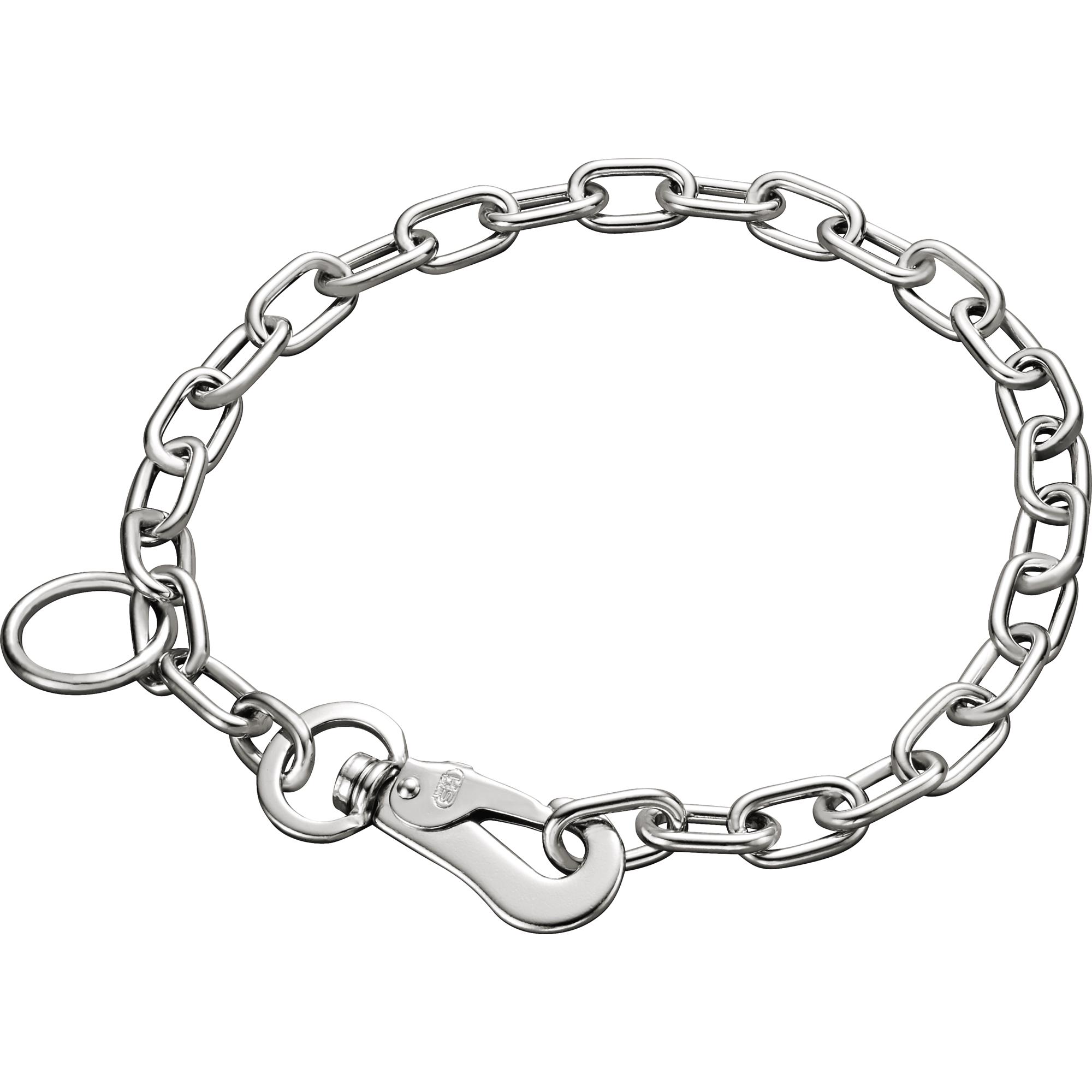 Medium Chain Link Collar, adjustable - with SPRENGER hook - Steel chrome-plated