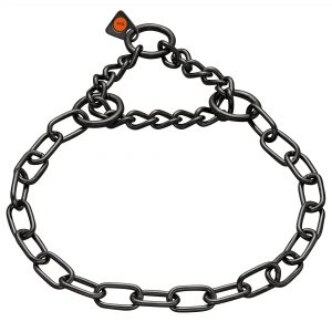 Collar, Chain Type: Medium, with assembly chain - Stainless steel black, 3.0 mm