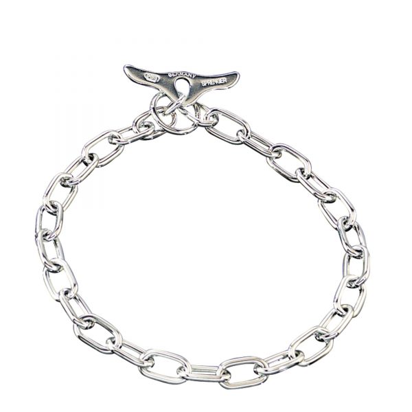 Collar with Toggle-Closure, Chain Type: Medium - Steel chrome-plated, 3.4 mm