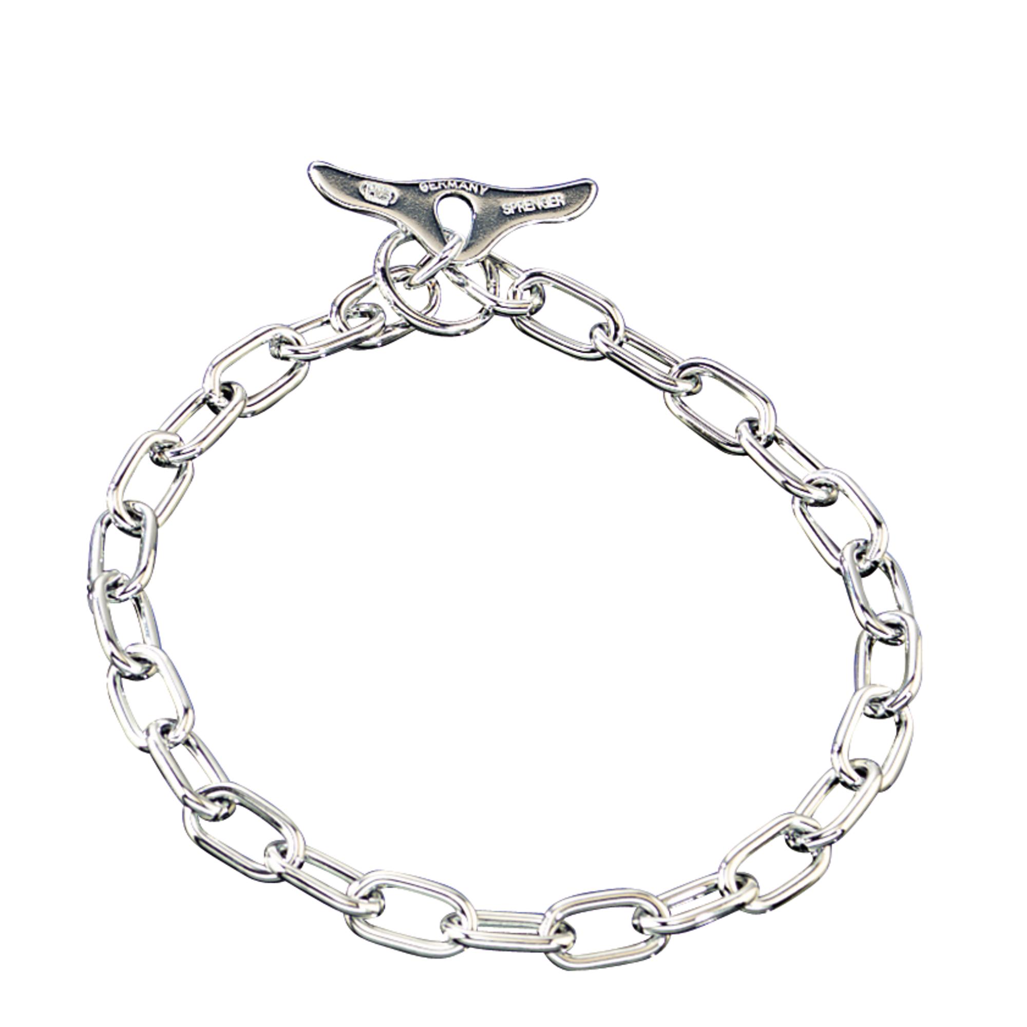 Collar with Toggle-Closure, Chain Type: Medium - Steel chrome-plated, 3.4 mm