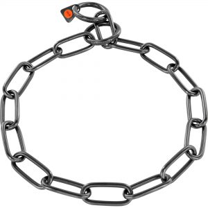 Collar, Chain Type: Long Links - Stainless steel black, 4.0 mm