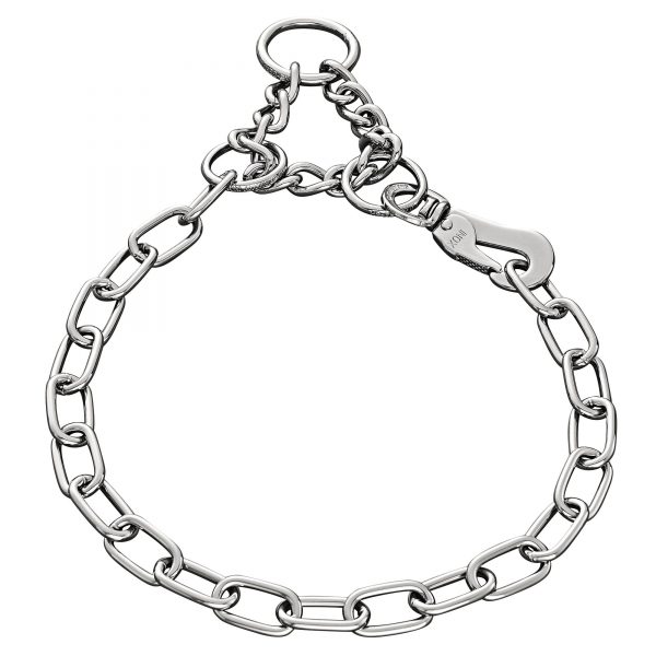 Medium Chain Link Collar, adjustable - with SPRENGER hook, Stainless steel, 3.0 mm (assembly chain)