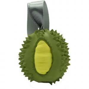 Dog toy FRUIT CHALLENGE -  Durian, green-yellow (M)
