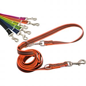 Rubberized Nylon Leash with 3-Fold Adjustability