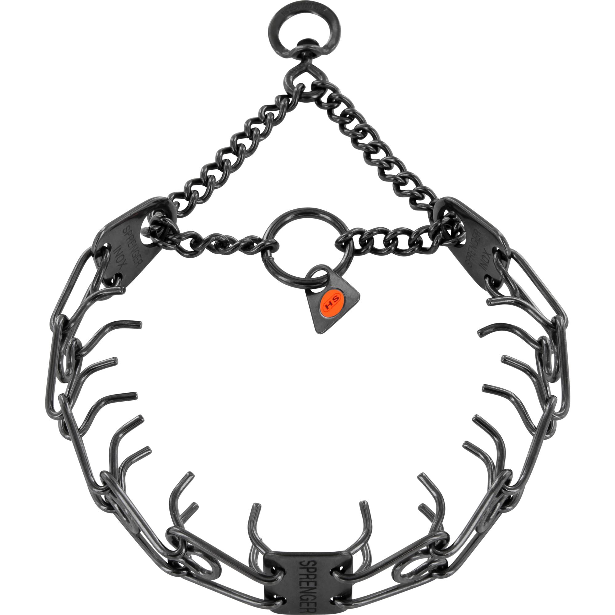 ULTRA-PLUS Training Collar with Center-Plate and Assembly Chain - Stainless steel black (swivel ring)