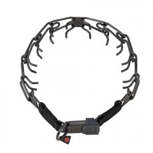 ULTRA-PLUS Training Collar with Center-Plate and ClicLock - Stainless steel black (extra length at ClicLock)