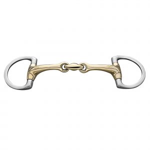 Dynamic RS Eggbutt bradoon  with D-shaped rings 14 mm double jointed - Sensogan, size 110 mm (4 1/4")