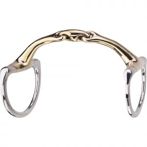 Dynamic RS Eggbutt bradoon  with D-shaped rings 14 mm double jointed - Aurigan, size 110 mm