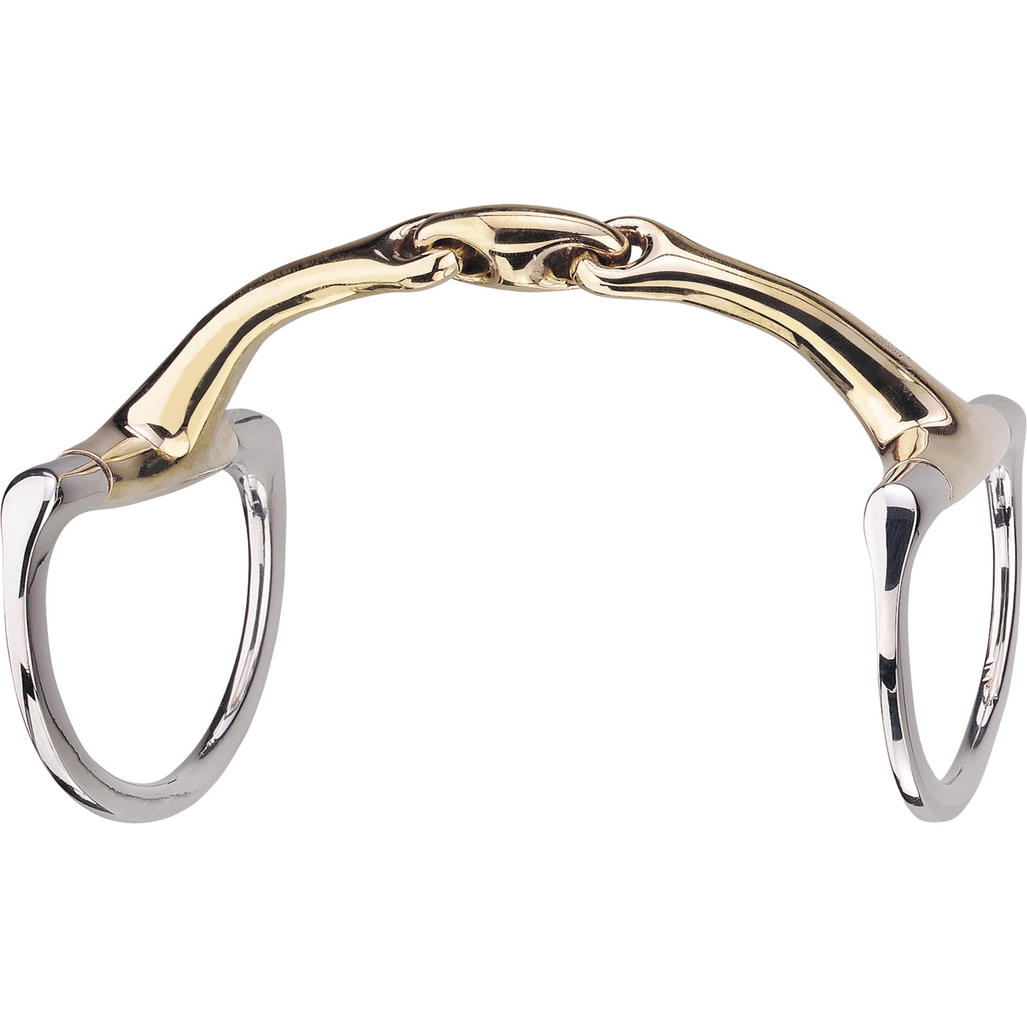 Dynamic RS Eggbutt bradoon  with D-shaped rings 14 mm double jointed - Aurigan, size 110 mm