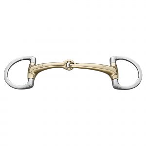 Dynamic RS Eggbutt bradoon with D-shaped rings 14 mm single jointed - Sensogan, size 115 mm (4 1/2")