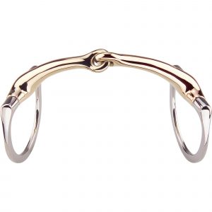 Dynamic RS Eggbutt bradoon with D-shaped rings 14 mm single jointed - Aurigan, size 145 mm