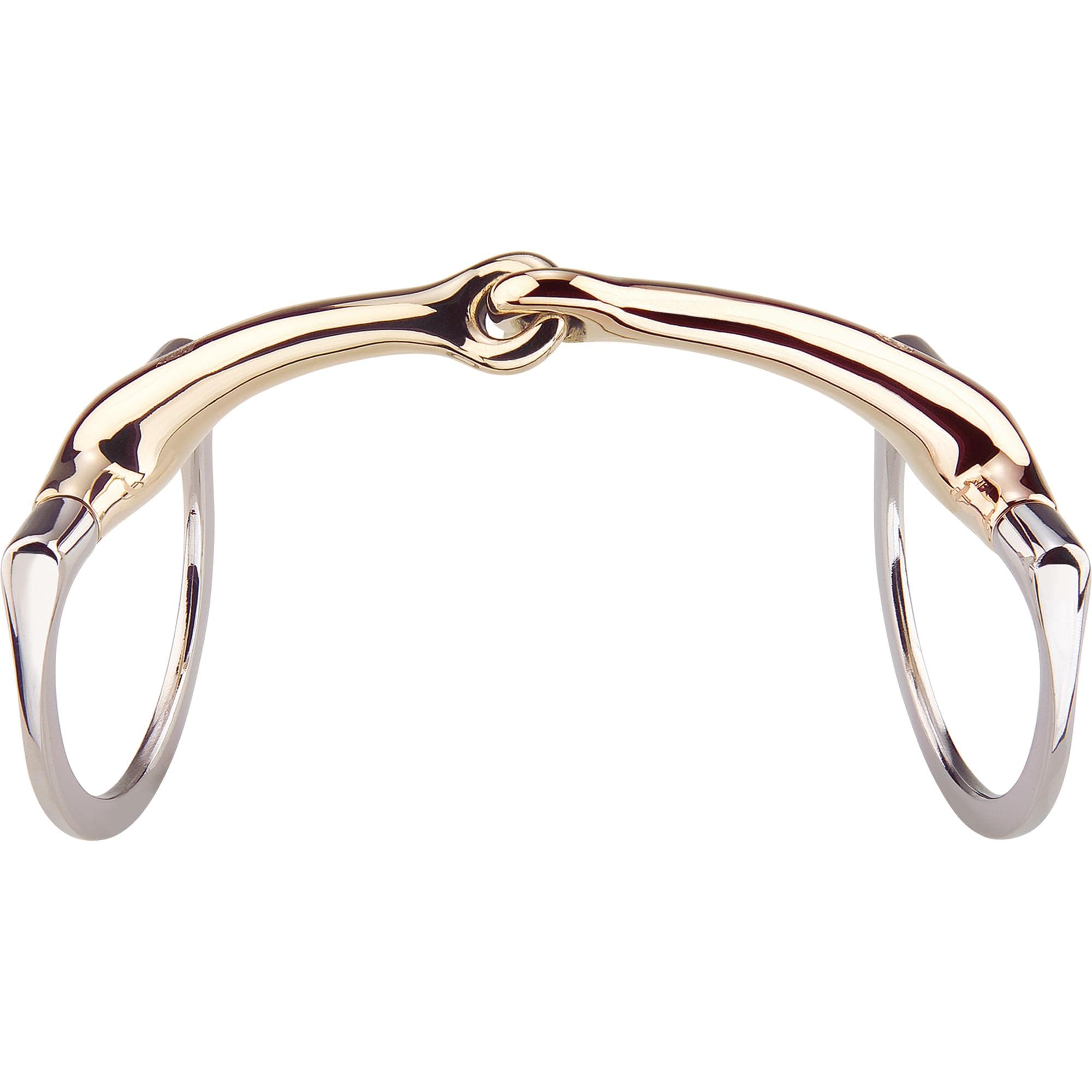 Dynamic RS Eggbutt bradoon with D-shaped rings 14 mm single jointed - Aurigan, size 145 mm