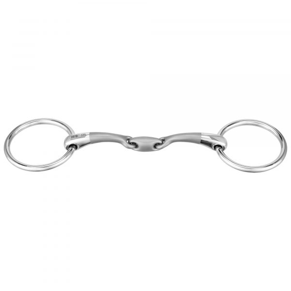 SATINOX Pony loose ring snaffle 12 mm double jointed - Stainless steel, size 115 mm (4 1/2")