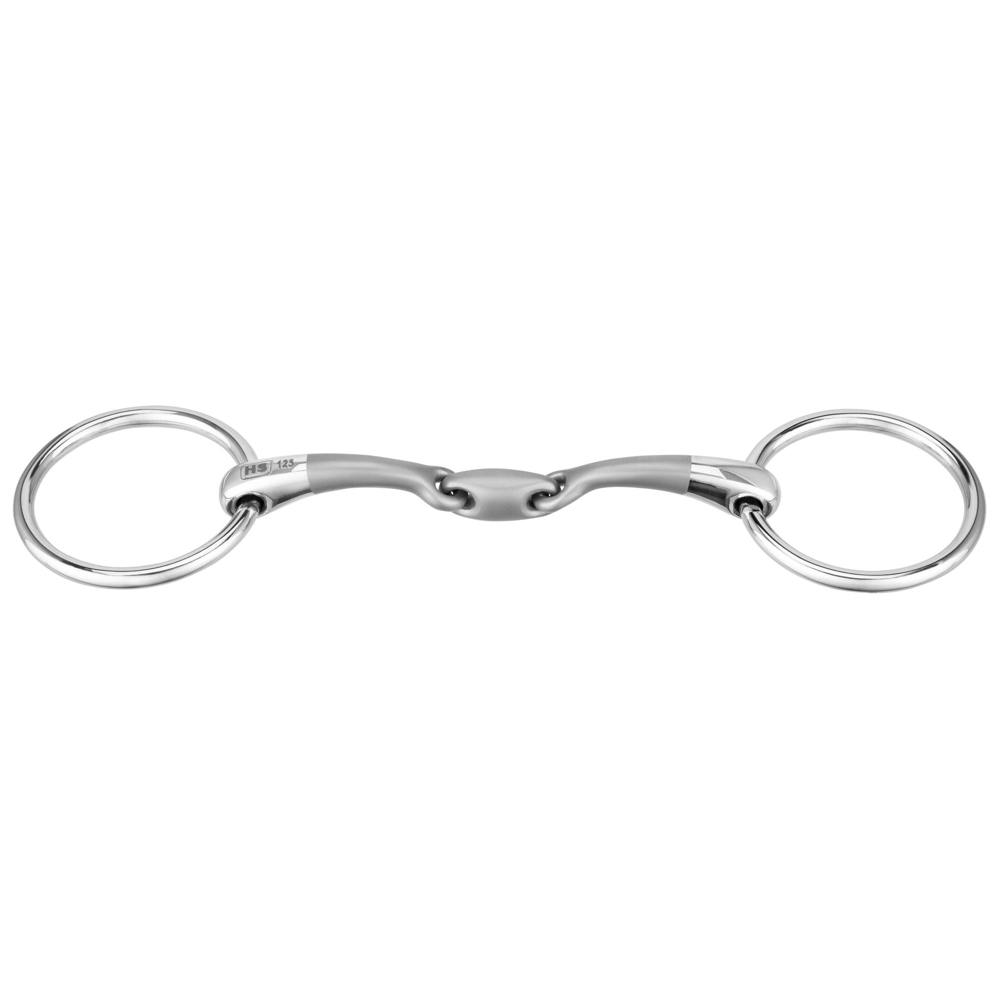 SATINOX Pony loose ring snaffle 12 mm double jointed - Stainless steel, size 115 mm (4 1/2")