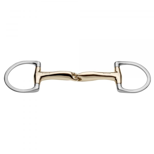 novocontact Eggbutt bit with D-shaped rings 16 mm single jointed - Sensogan, size 115 mm (4 1/2")