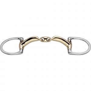 novocontact Eggbutt bit with D-shaped rings 14 mm double jointed - Sensogan, size 135 mm