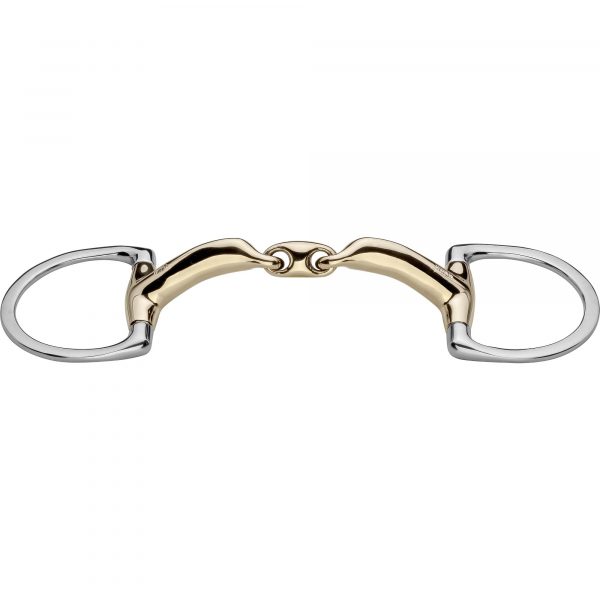 novocontact Eggbutt bit with D-shaped rings 14 mm double jointed - Sensogan, size 115 mm