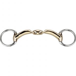novocontact bradoon with small D-shaped rings 14 mm double jointed - Sensogan, size 115 mm