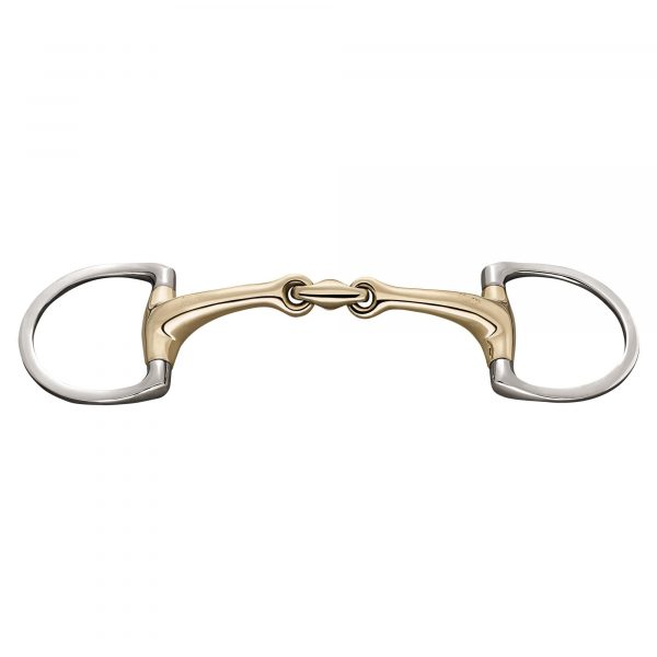 Dynamic RS Eggbutt bit with D-shaped rings 16 mm double jointed - Sensogan, size 155 mm (6 1/8")