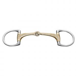 Dynamic RS Eggbutt bit with D-shaped rings 16 mm single jointed - Sensogan, size 125 mm (5")