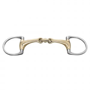 Dynamic RS Eggbutt bit with D-shaped rings 14 mm double jointed - Sensogan, size 135 mm ( 5 1/4")