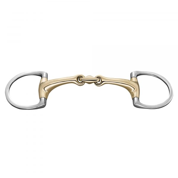 Dynamic RS Eggbutt bit with D-shaped rings 14 mm double jointed - Sensogan, size 135 mm ( 5 1/4")