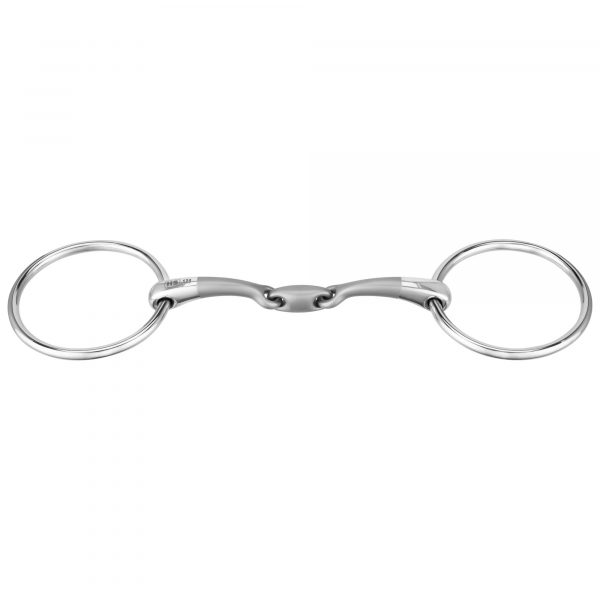 SATINOX Pony loose ring snaffle 12 mm double jointed - Stainless steel, size 115 mm (4 1/2")
