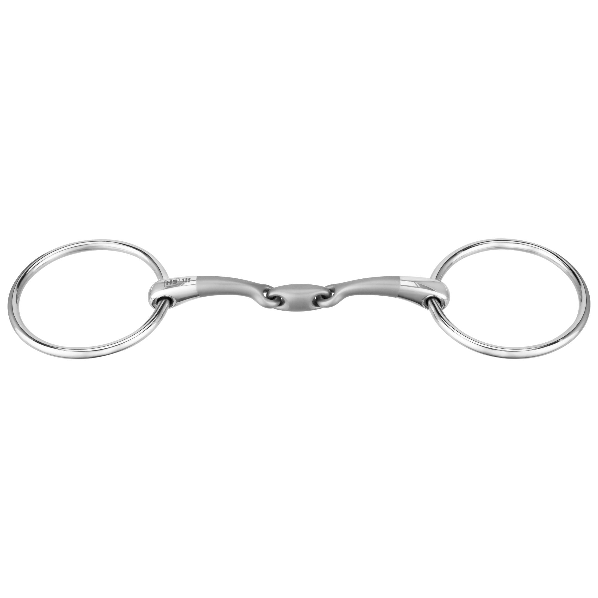 SATINOX Pony loose ring snaffle 12 mm double jointed - Stainless steel, size 115 mm (4 1/2")
