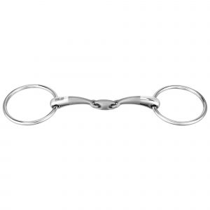 SATINOX loose ring snaffle 14 mm double jointed - Stainless steel, size 155 mm (6 1/8")