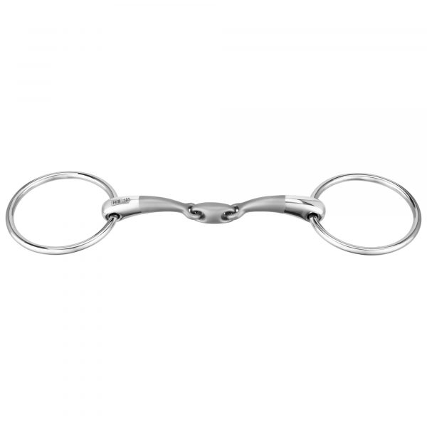 SATINOX Pony loose ring snaffle 14 mm double jointed - Stainless steel, size 115 mm (4 1/2")