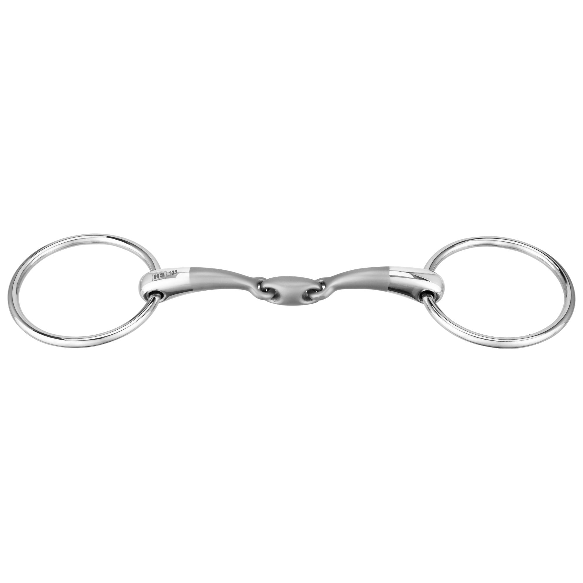SATINOX Pony loose ring snaffle 14 mm double jointed - Stainless steel, size 115 mm (4 1/2")