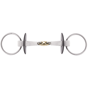 Nathe Loose Ring snaffle 20 mm double jointed, with SENSOGAN middle link - 125 mm width