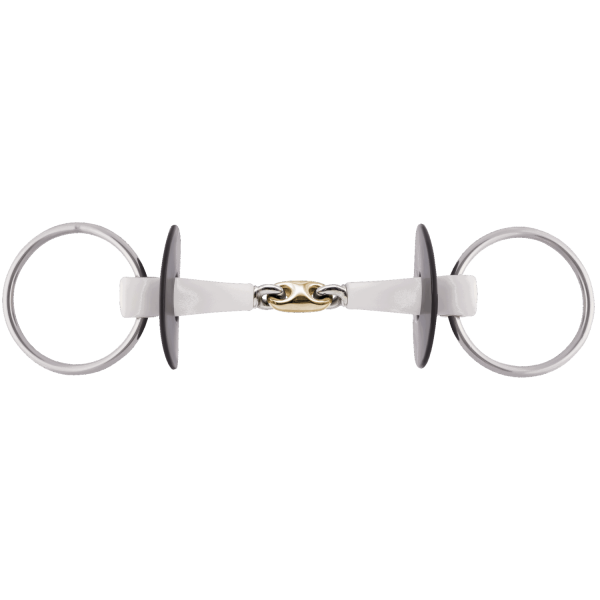 Nathe Loose Ring snaffle 20 mm double jointed, with SENSOGAN middle link - 135 mm width