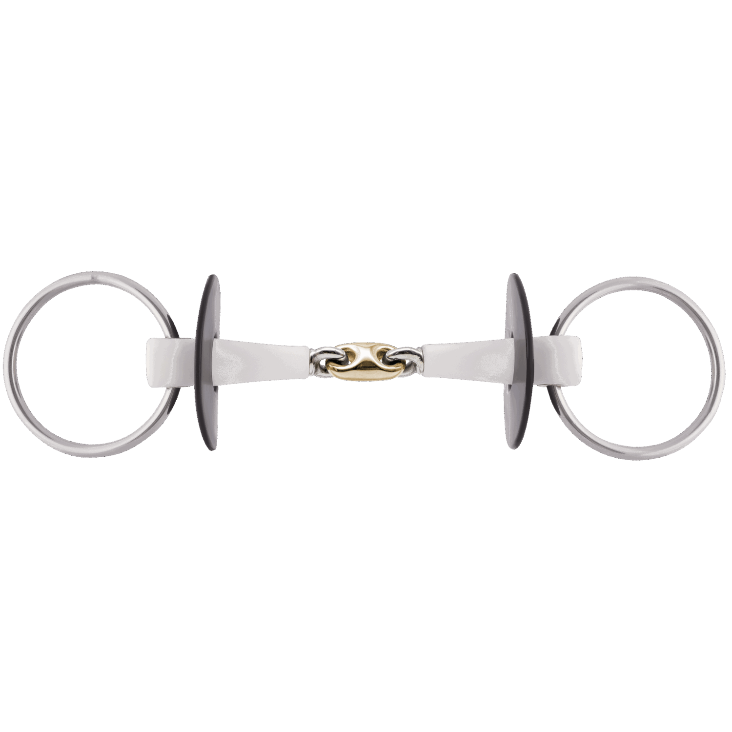 Nathe Loose Ring snaffle 20 mm double jointed, with SENSOGAN middle link - 135 mm width